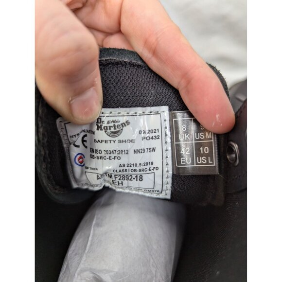Dr. Martens Unisex 1460 Slip Resistant Leather ELECTRICAL SAFETY Boot Sz M9/W10 - Picture 7 of 9